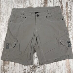 KUHL Splash Cargo Hiking Shorts Womens Size 8 Khaki Brown Inseam 8" Utility‎